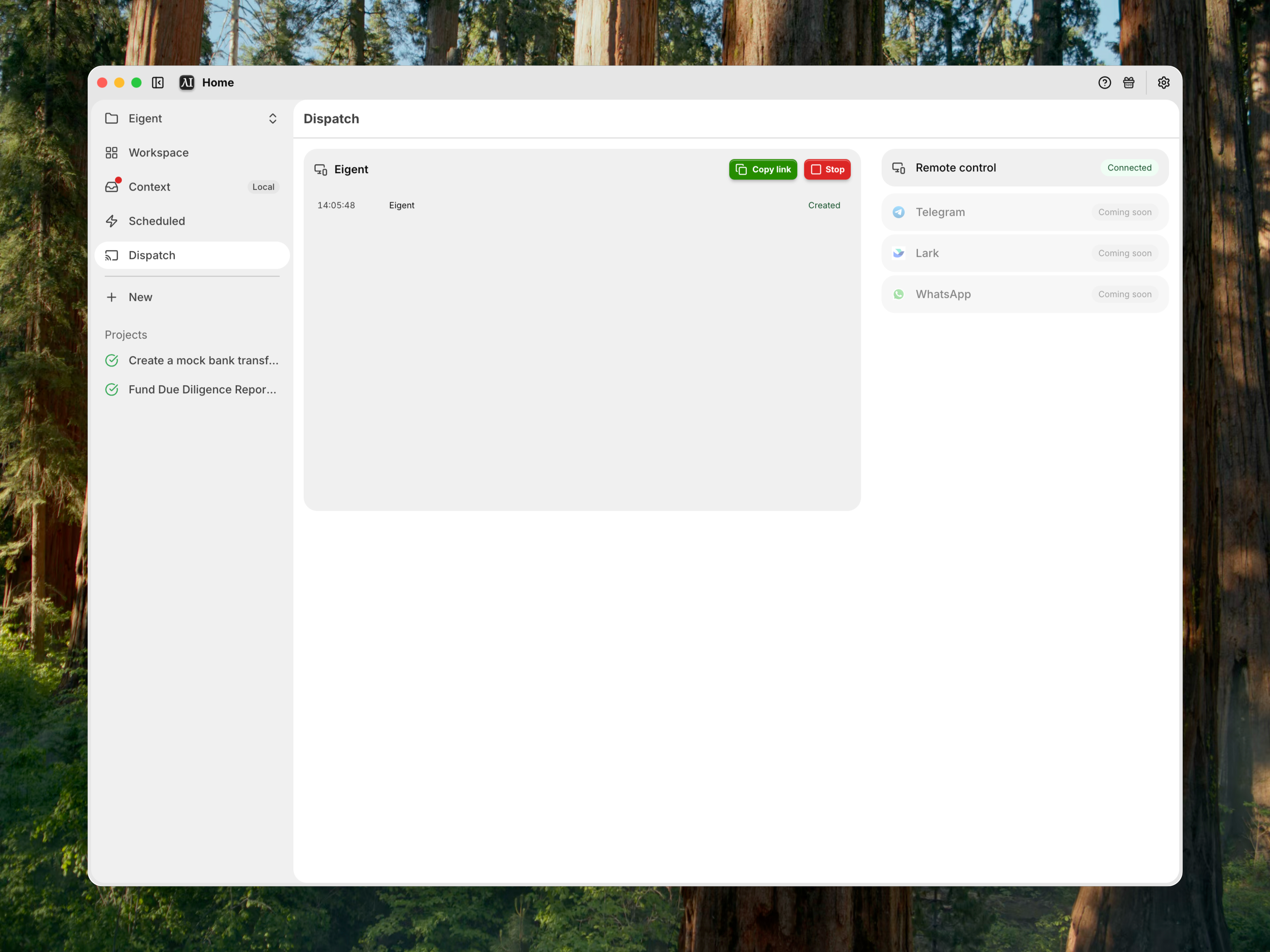 Dispatch with Remote Control and activity log