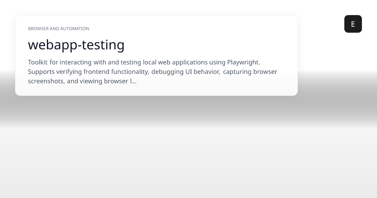 webapp-testing | Eigent Skills